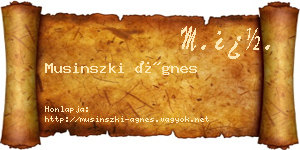 Musinszki Ágnes névjegykártya