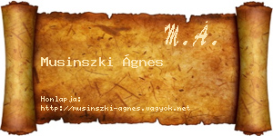 Musinszki Ágnes névjegykártya