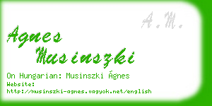 agnes musinszki business card